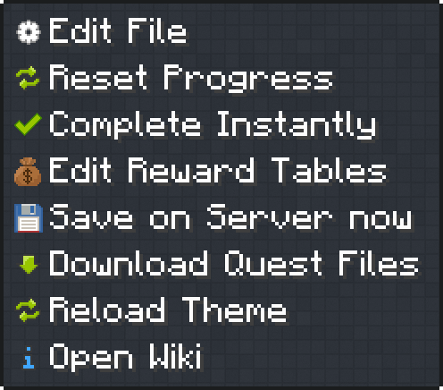 Edit button for reward tables